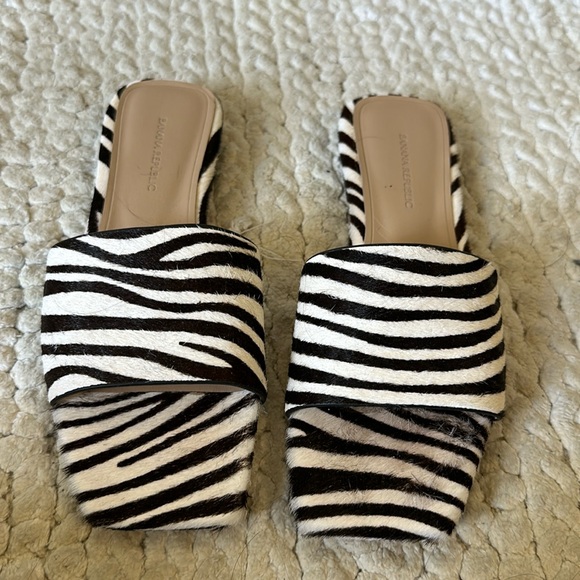 Calf hair zebra print sandals - Picture 1 of 6
